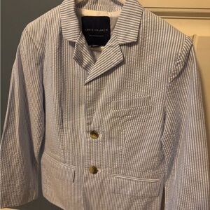 Janie and Jack Blue Seersucker Striped Blazer